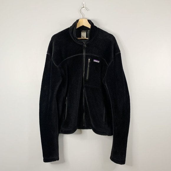 Patagonia Other - Patagonia Mens Thick Fleece Full Zip Jacket Sweater Black Pockets Lined Large L